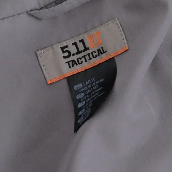 5.11 Tactical Grey Puffer Zip Up Outdoor Performance Jacket Size Large - Picture 6 of 13
